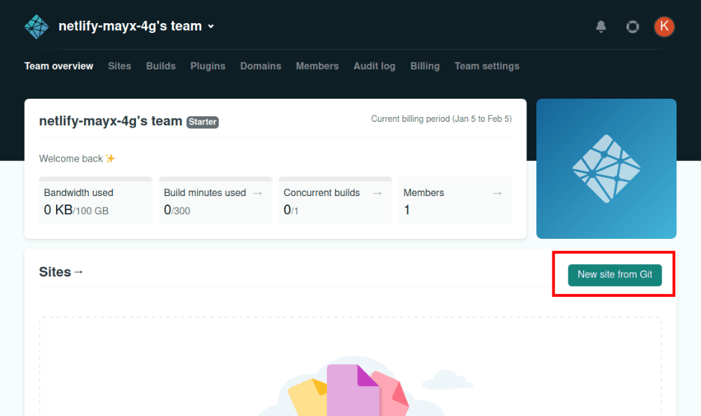 netlify-dashboard-new-site-button